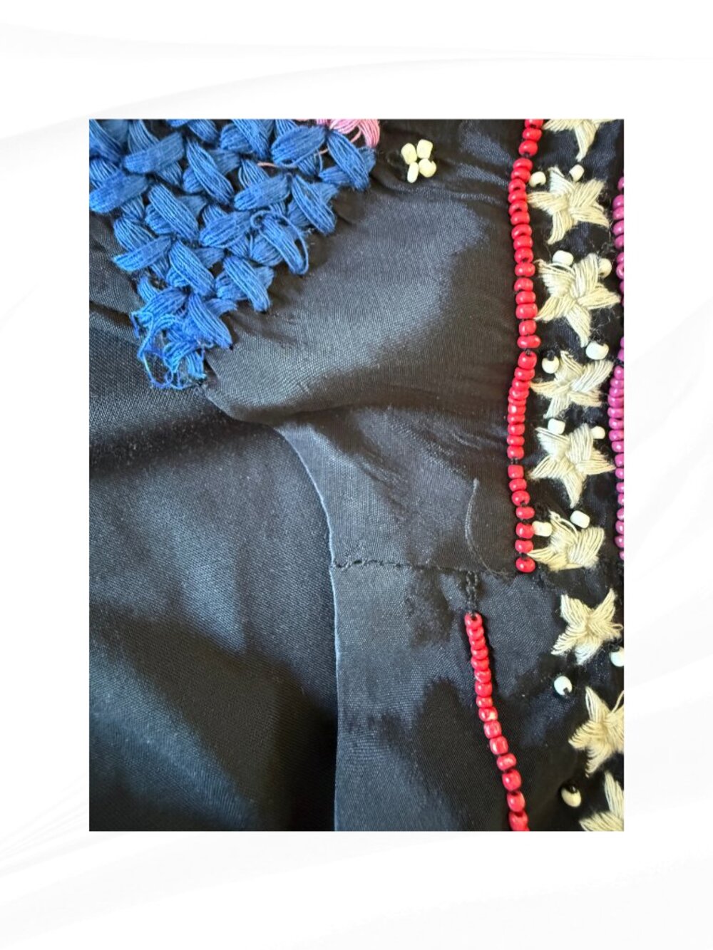 FARM Rio Cerrado Sky Embroidered Beaded Maxi Dress Black Kimono Sleeve Boho M - Picture 17 of 17